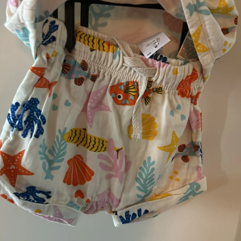 OLD NAVY Baby Girl 2pc outfit Under the sea sz 3-6 mo NWT